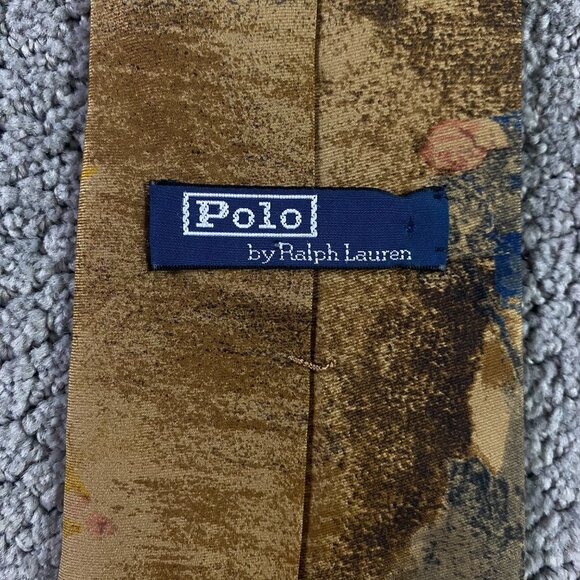 Vintage Polo Ralph Lauren Tie Necktie Silk Equestrian Made in USA Impressionism - Picture 5 of 10